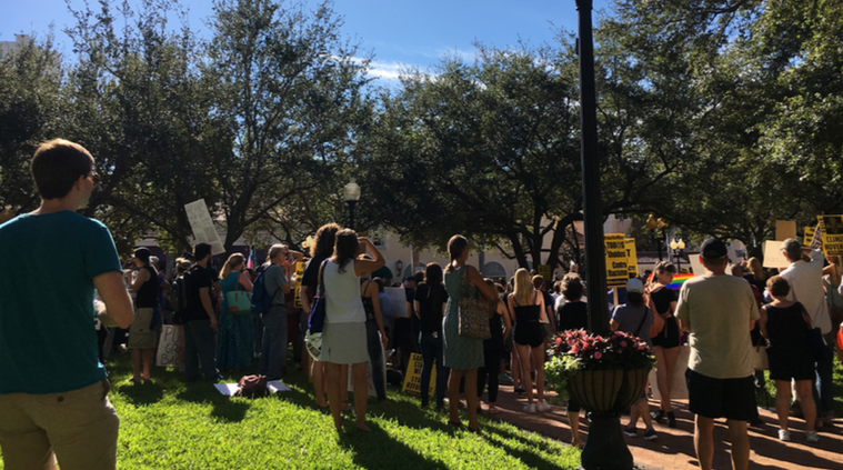 Hundreds gather in downtown Sarasota protest against Trump following national backlash to election